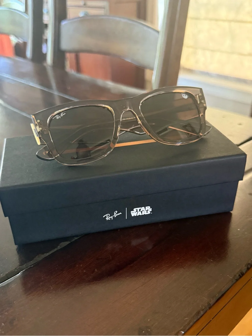 Ray-Ban Brown Transparent Frame Sunglasses with Dark Lenses
